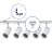 Komplettset 1-Phasen Rail L 1 x 1 Meter Weiß | incl. 5x Spot + GU10 2700K 3W Dimmbar + 1 x 1 Meter Abschlusskappe, Stromanschluss und L -Verbinder